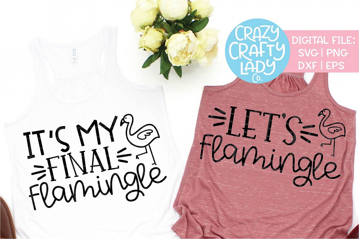 Flamingo Bachelorette SVG DXF EPS PNG Cut File Bundle example image 1