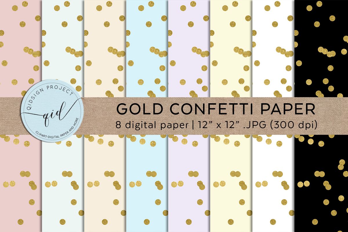 Gold Confetti Paper .JPG Digital Paper example image 1