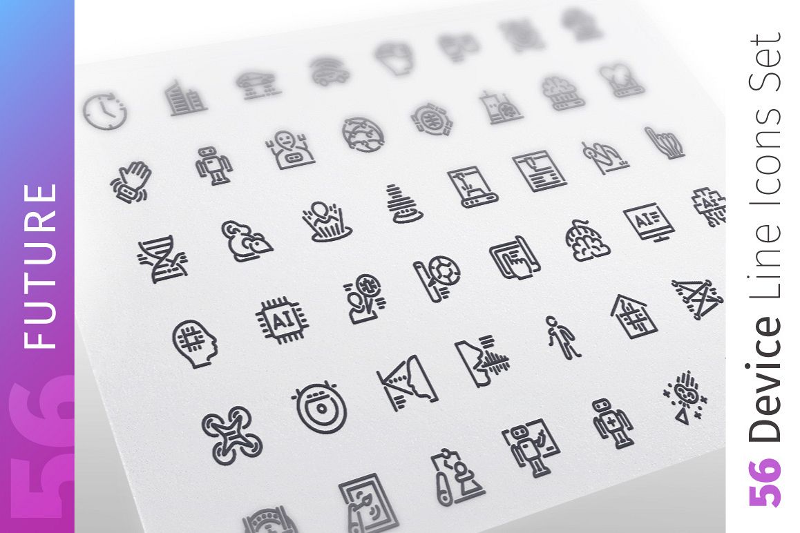 Future Line Icons Set example image 1