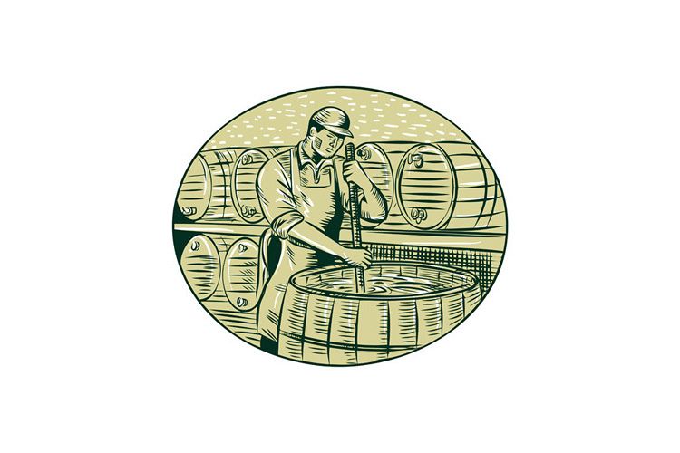 Brewer Brewing Beer Etching example image 1