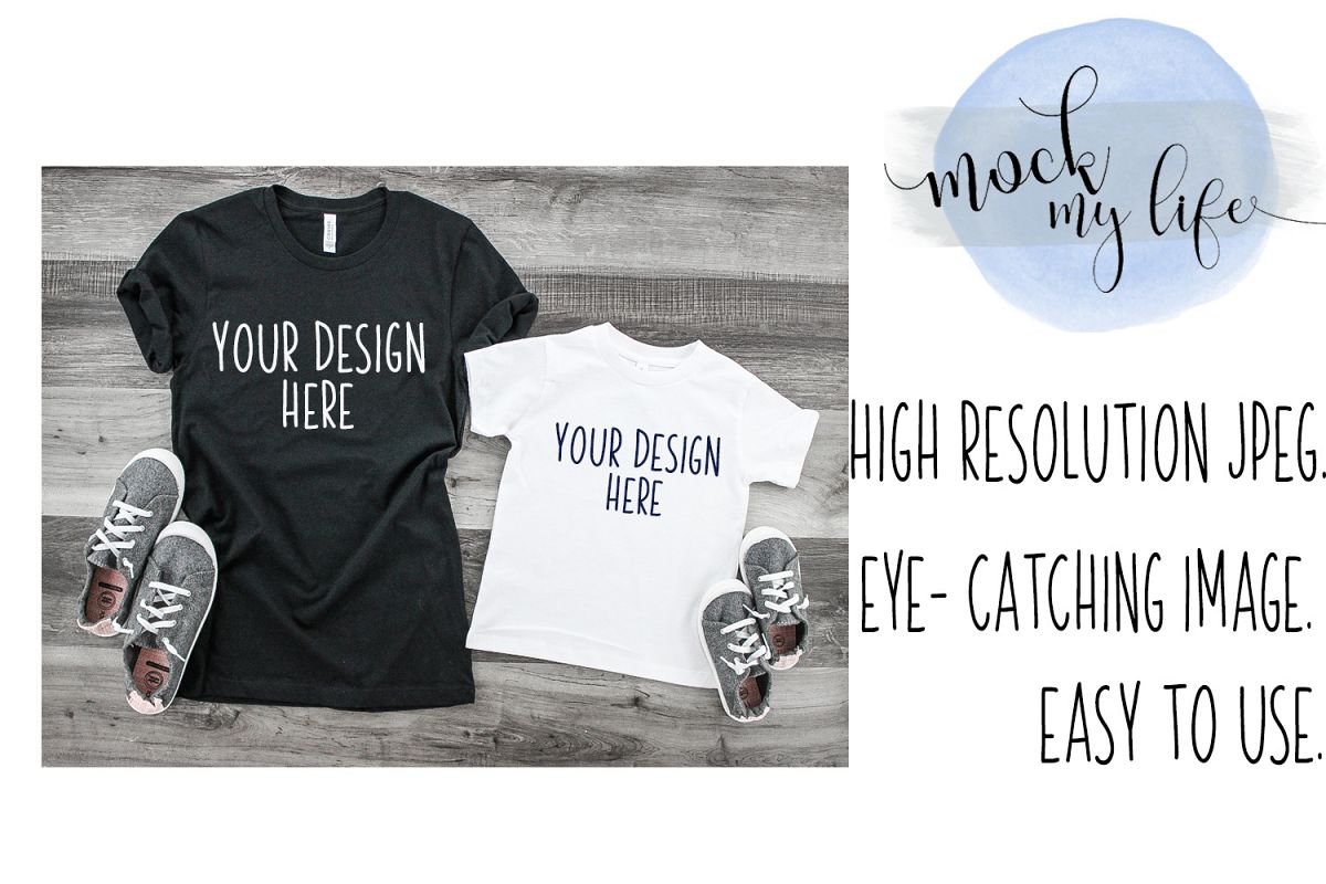 MockUp Bella Canvas Shirt / Shirt Set Mockup example image 1