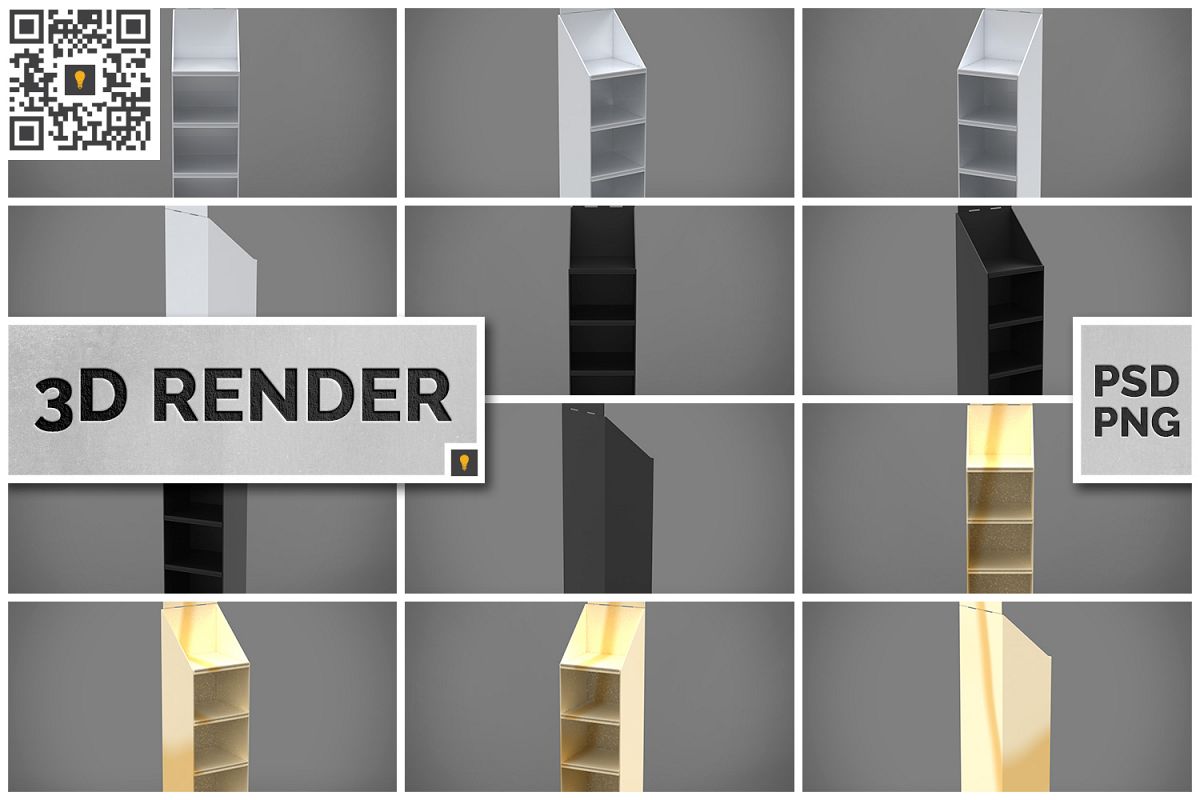 Promotional Store Shelf Stand 3D Render example image 1