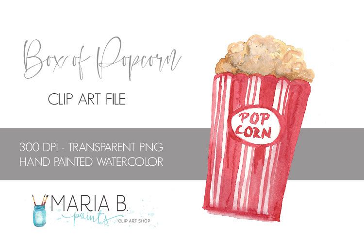 Carnival Popcorn Ride Watercolor Clipart (200840) Illustrations Design Bundles