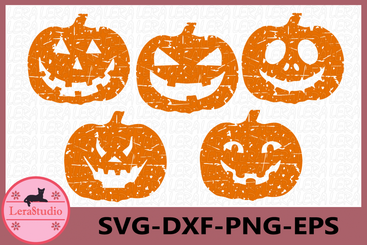 Pumpkin SVG, Pumpkin Grunge Svg, Pumpkin Face Svg, Fall Svg example image 1
