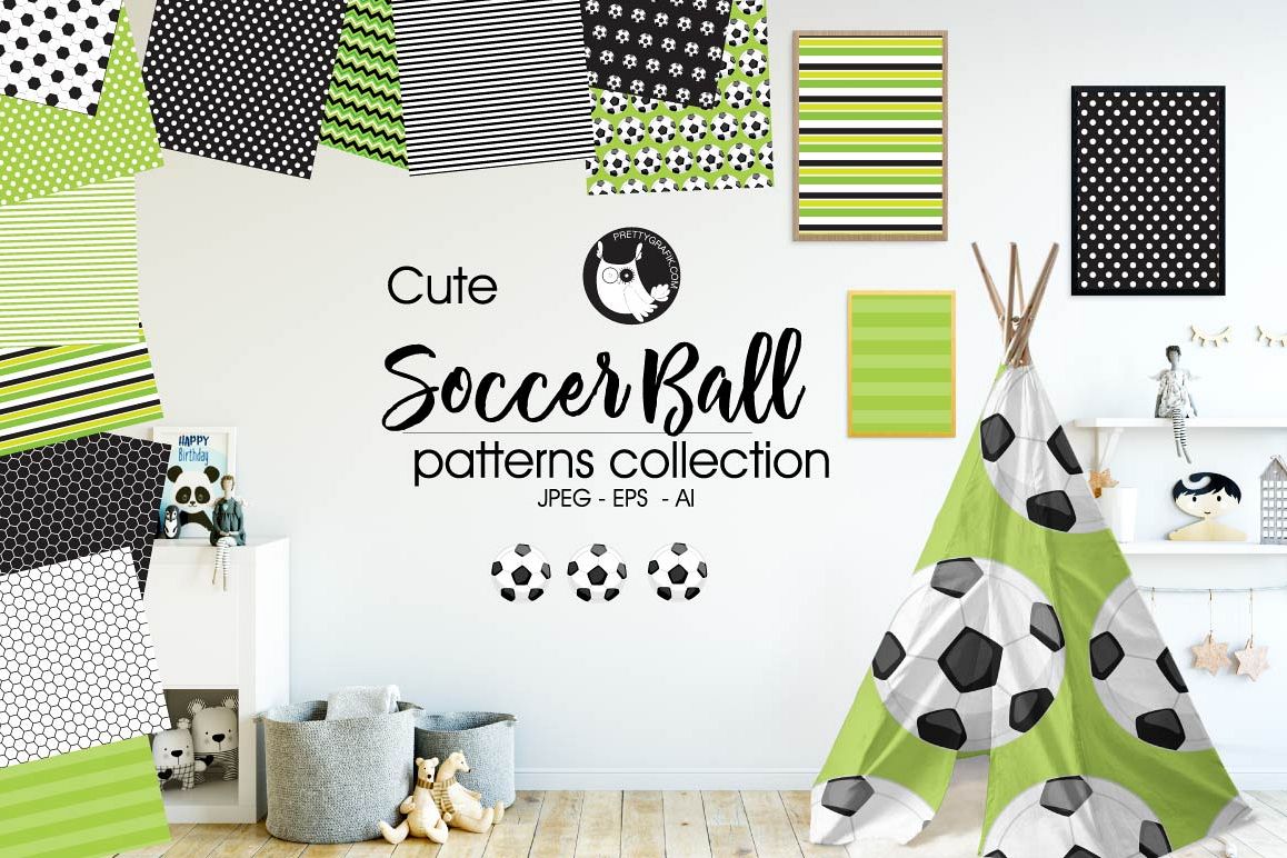 SOCCER-BALL, digital papers example image 1