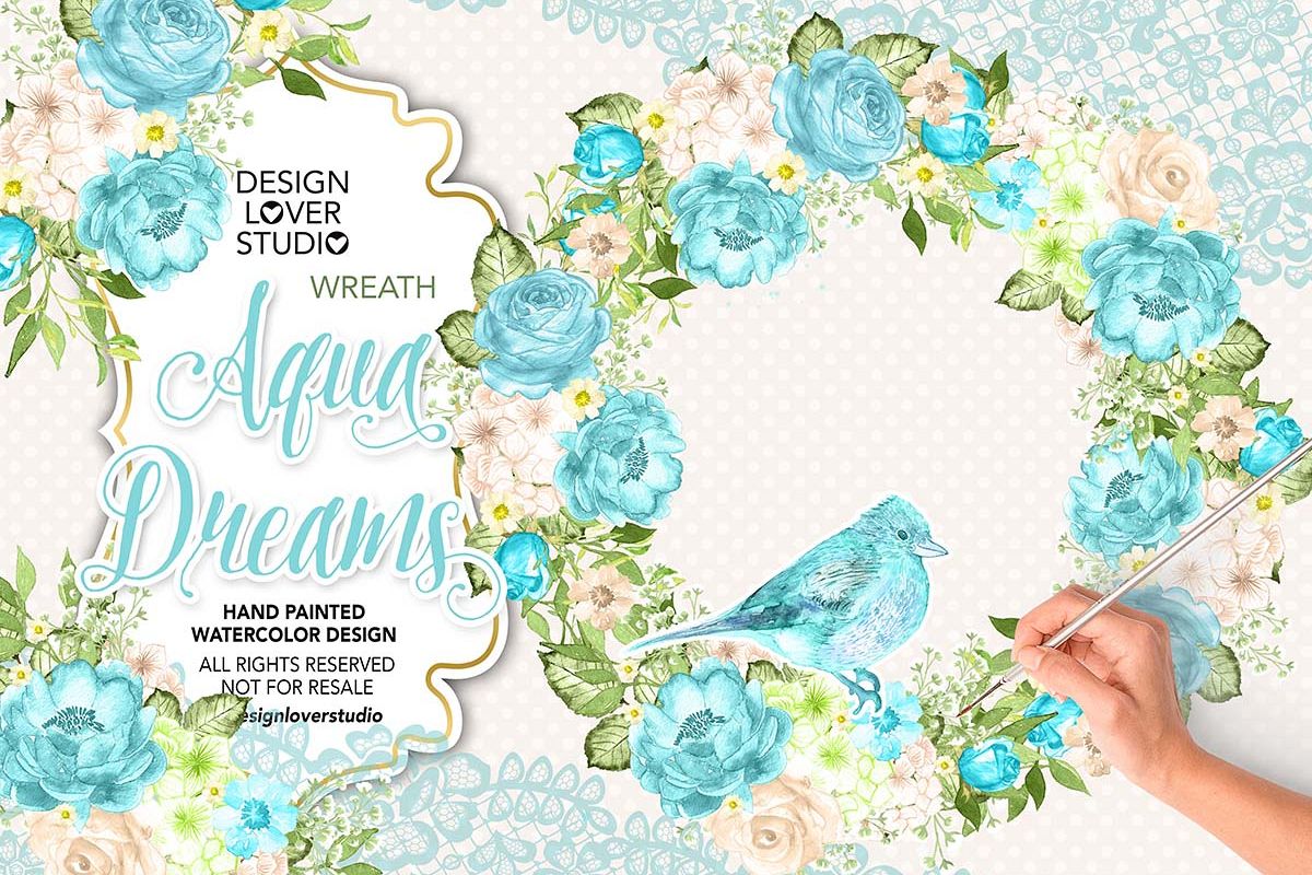 Watercolor AQUA DREAMS design example image 1