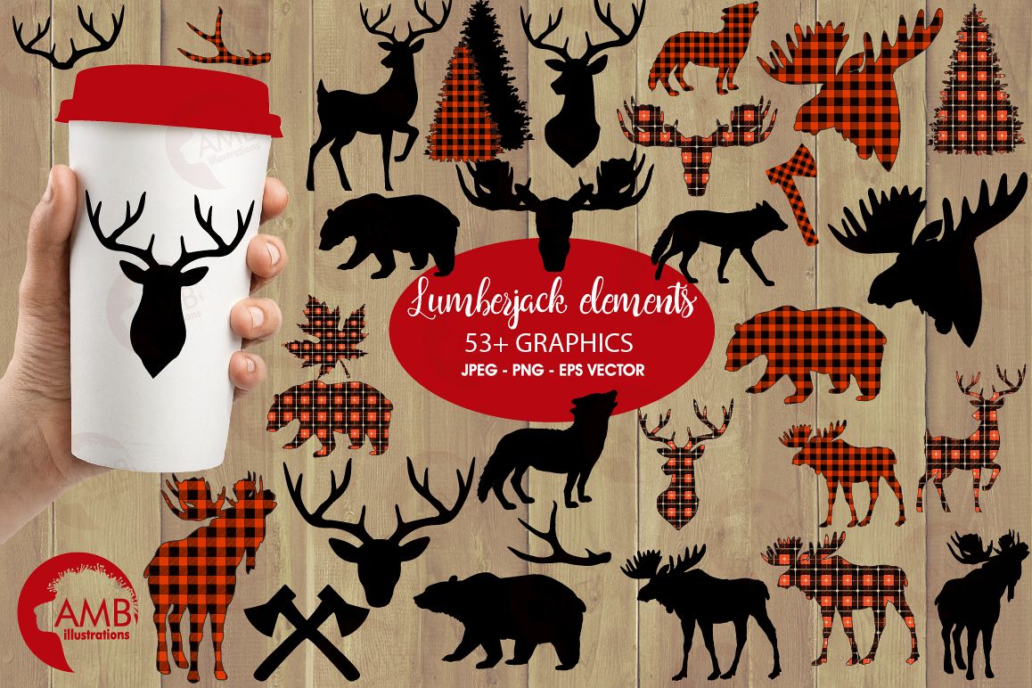 Lumberjack clipart, graphic, illustration, AMB-2315 example image 1