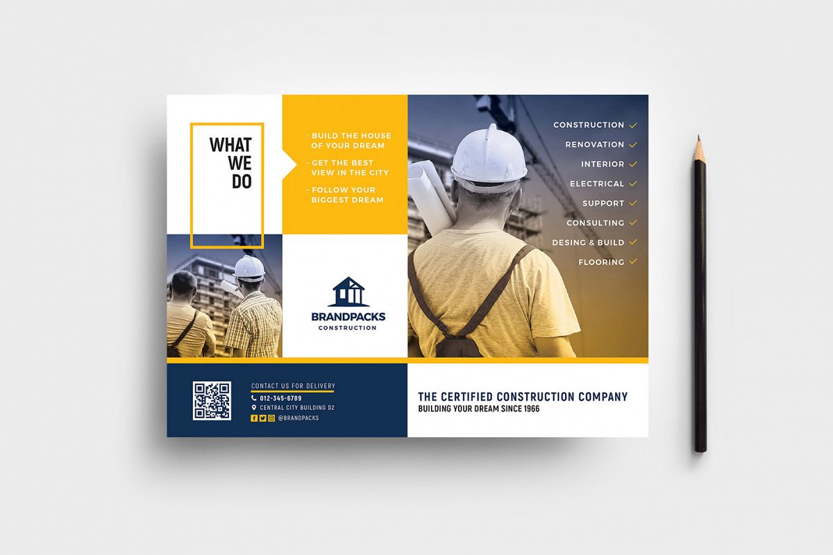 Construction Company Flyer Template example image 1