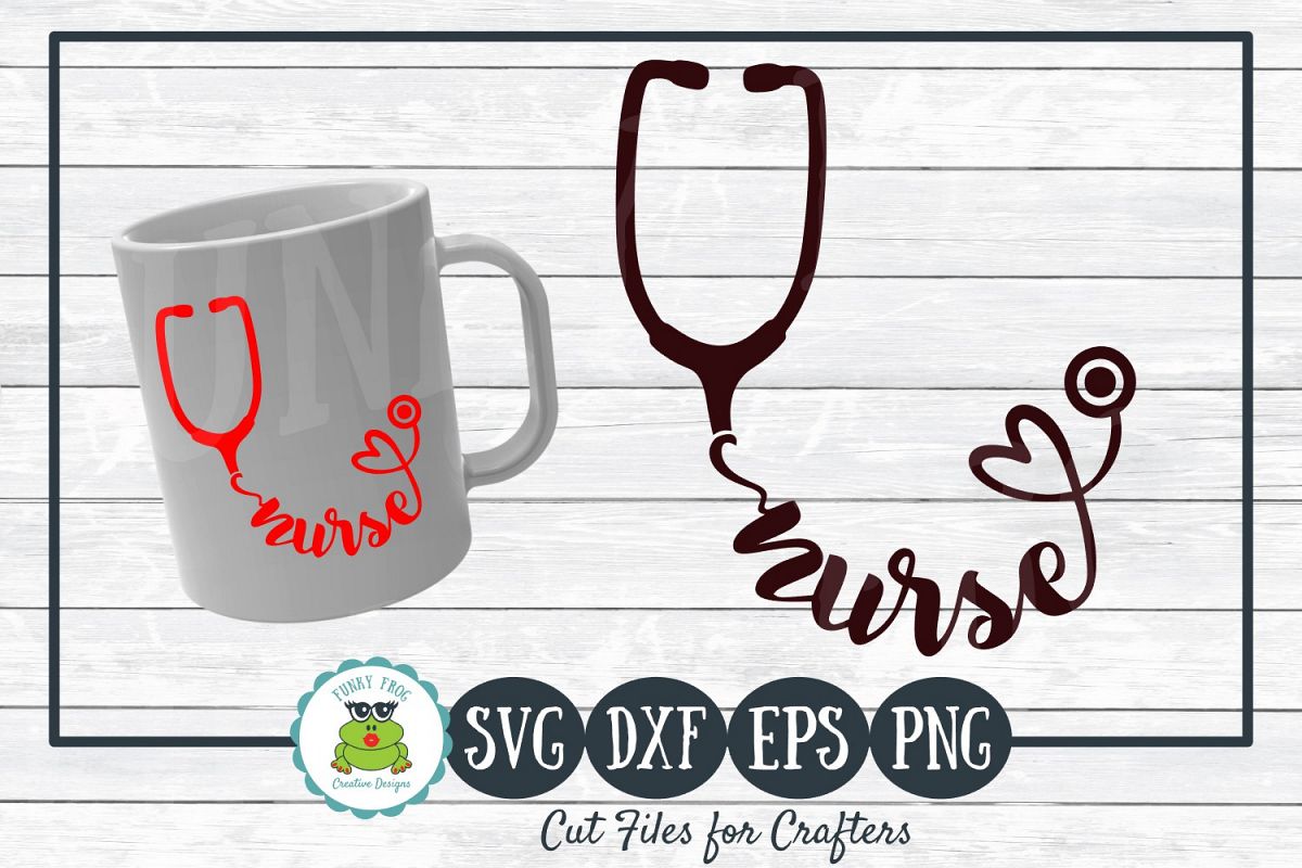 Nurse Stethoscope SVG Cut File for Crafters example image 1