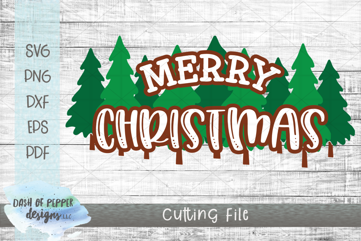 Merry Christmas SVG - A Christmas SVG with Trees example image 1