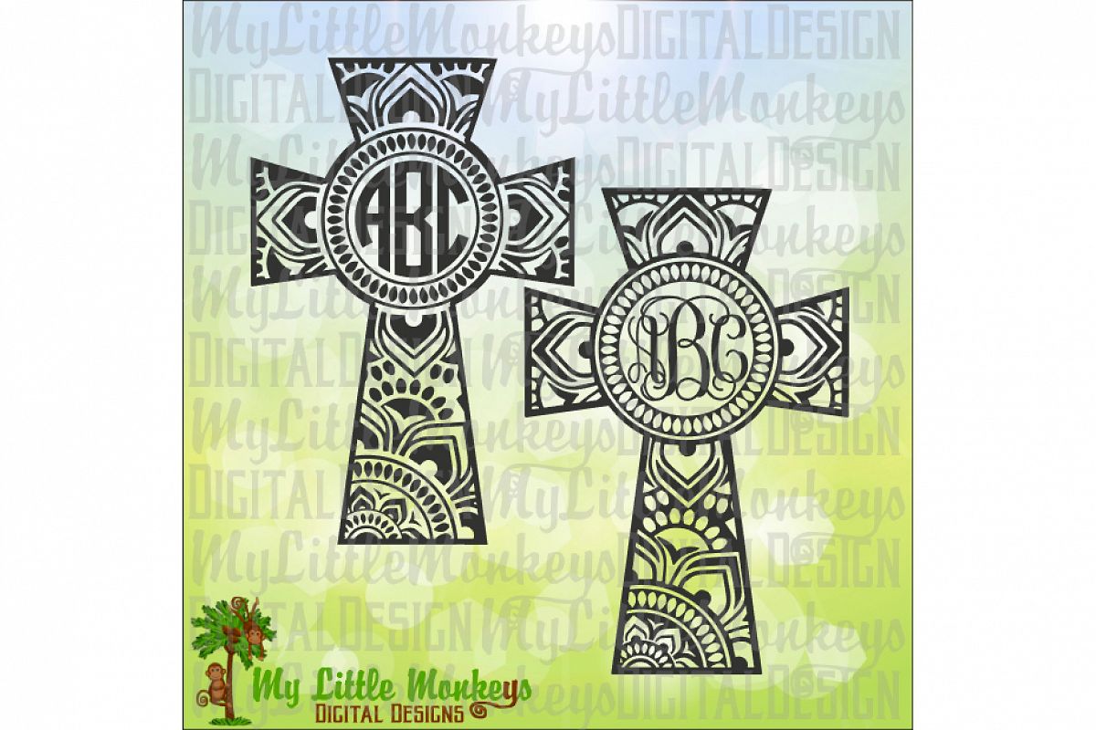Mandala Cross Monogram Base example image 1
