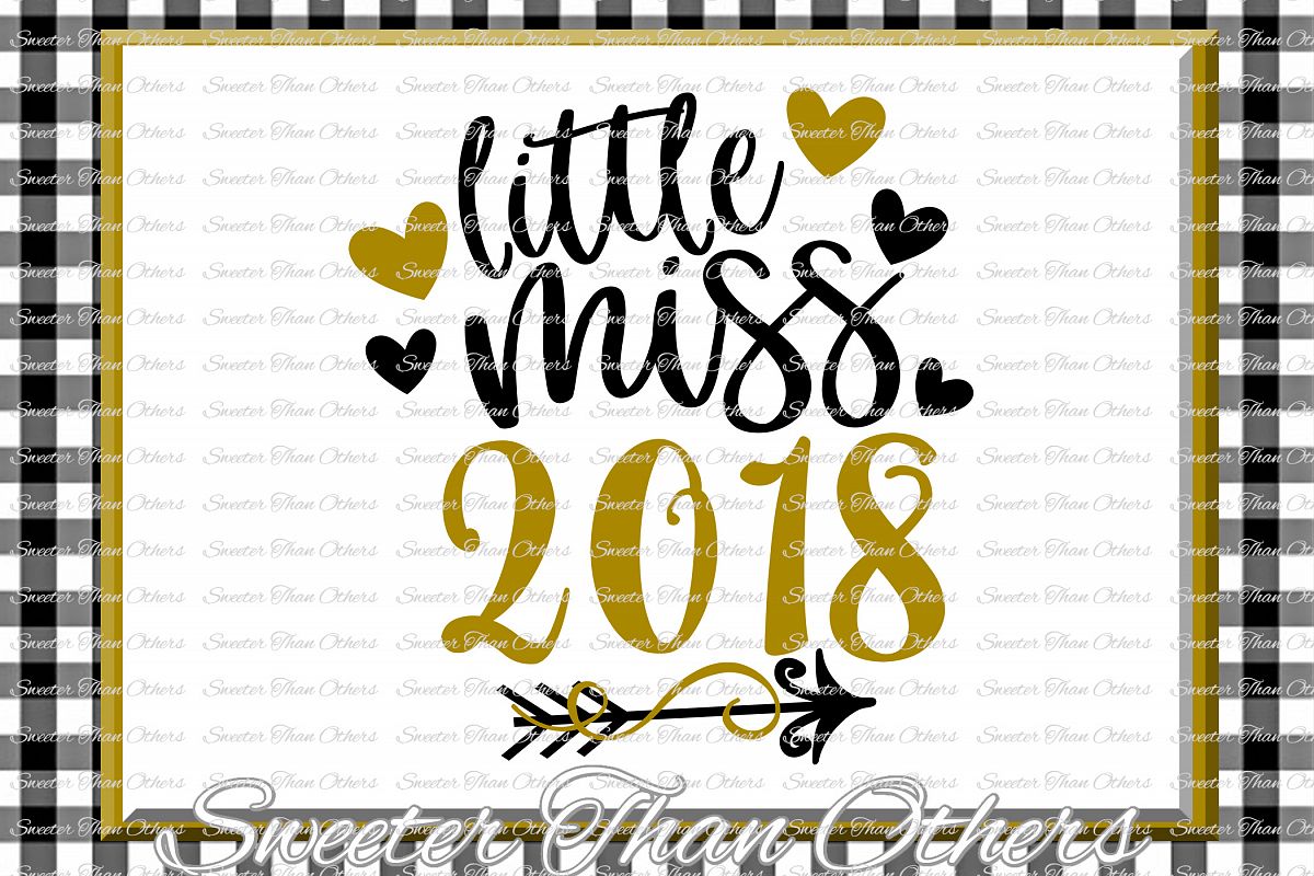 Little Miss 2018 svg, New Year 2018 SVG example image 1