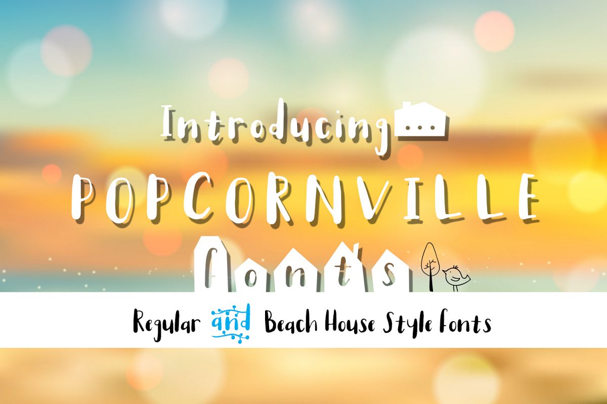 Popcornville font and beach house style - two style fonts example image 1