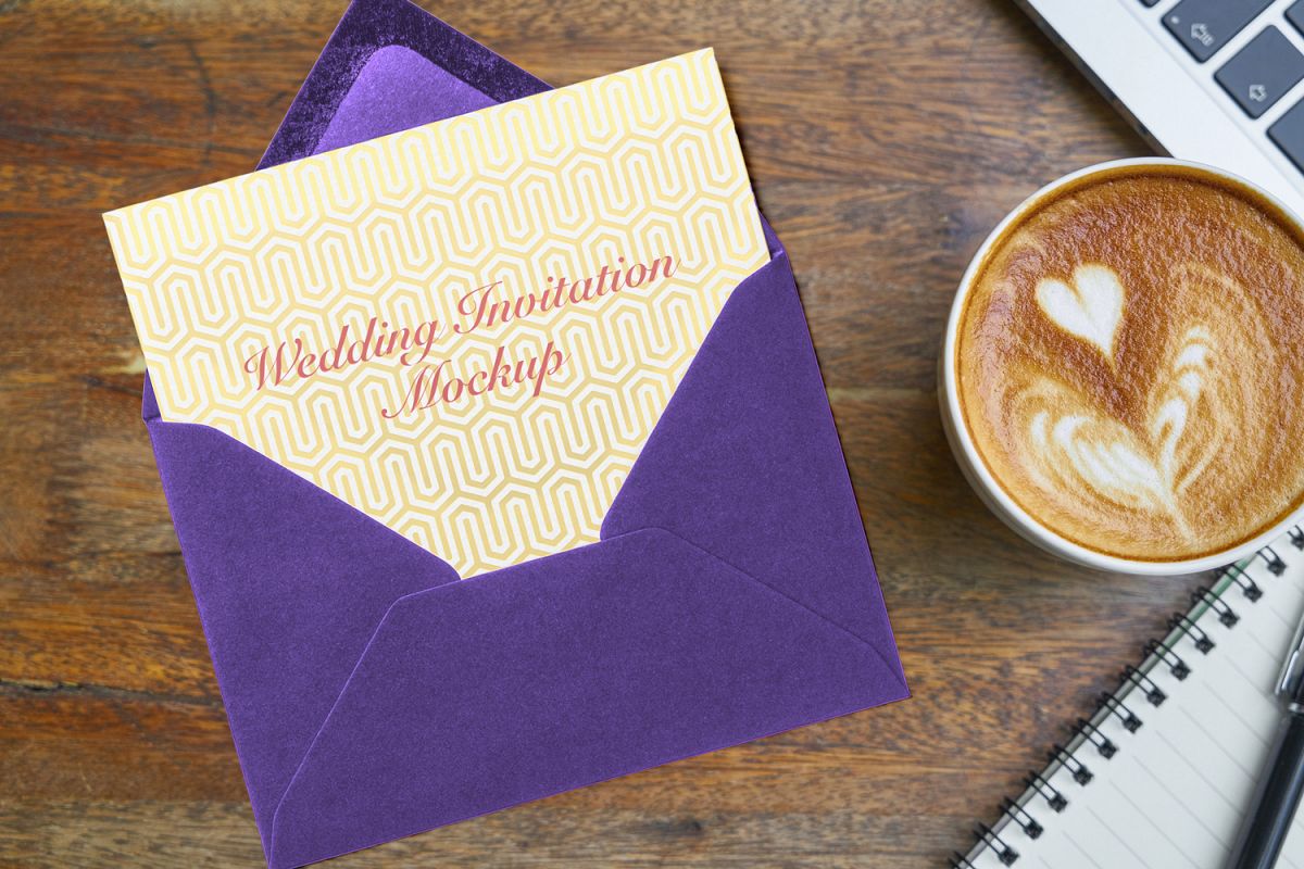 Download Envelope Wedding Invitation Mockup (175695) | Mock Ups | Design Bundles