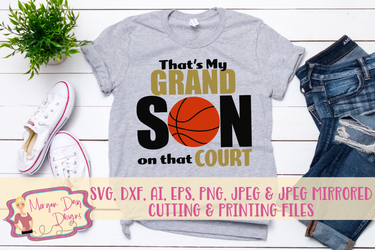 That's My Grandson On The Court SVG, DXF, AI, EPS, PNG, JPEG example image 1
