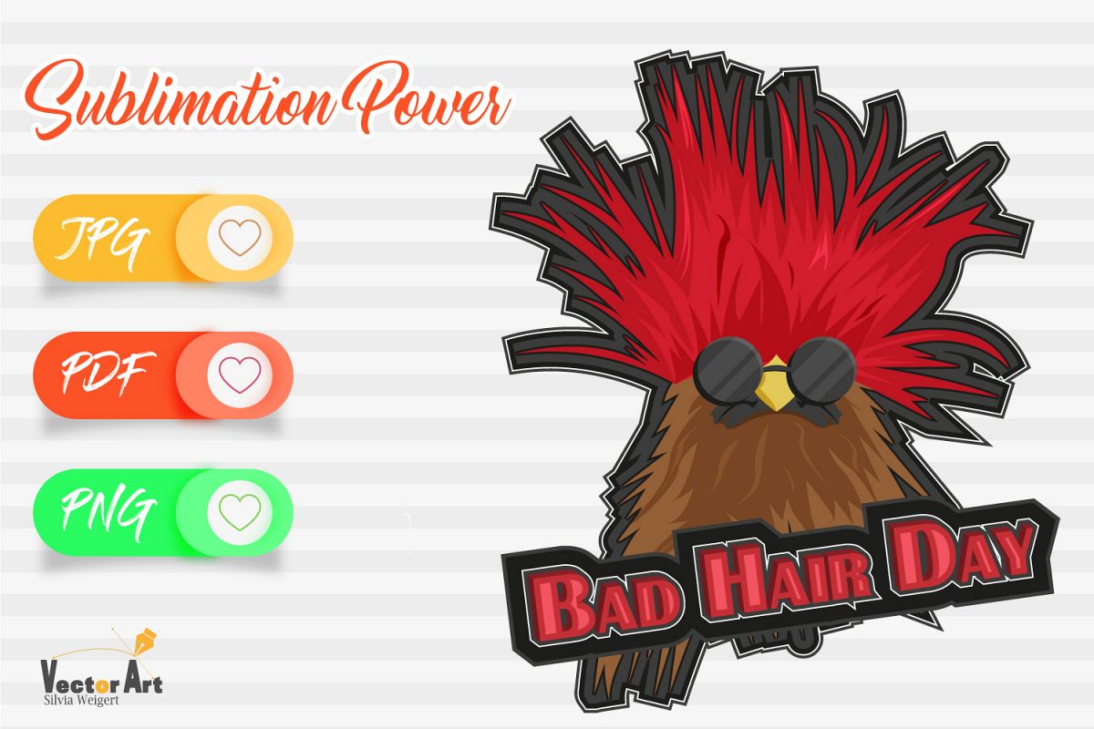 Bad Hair Day - Sublimation File for Crafter example image 1