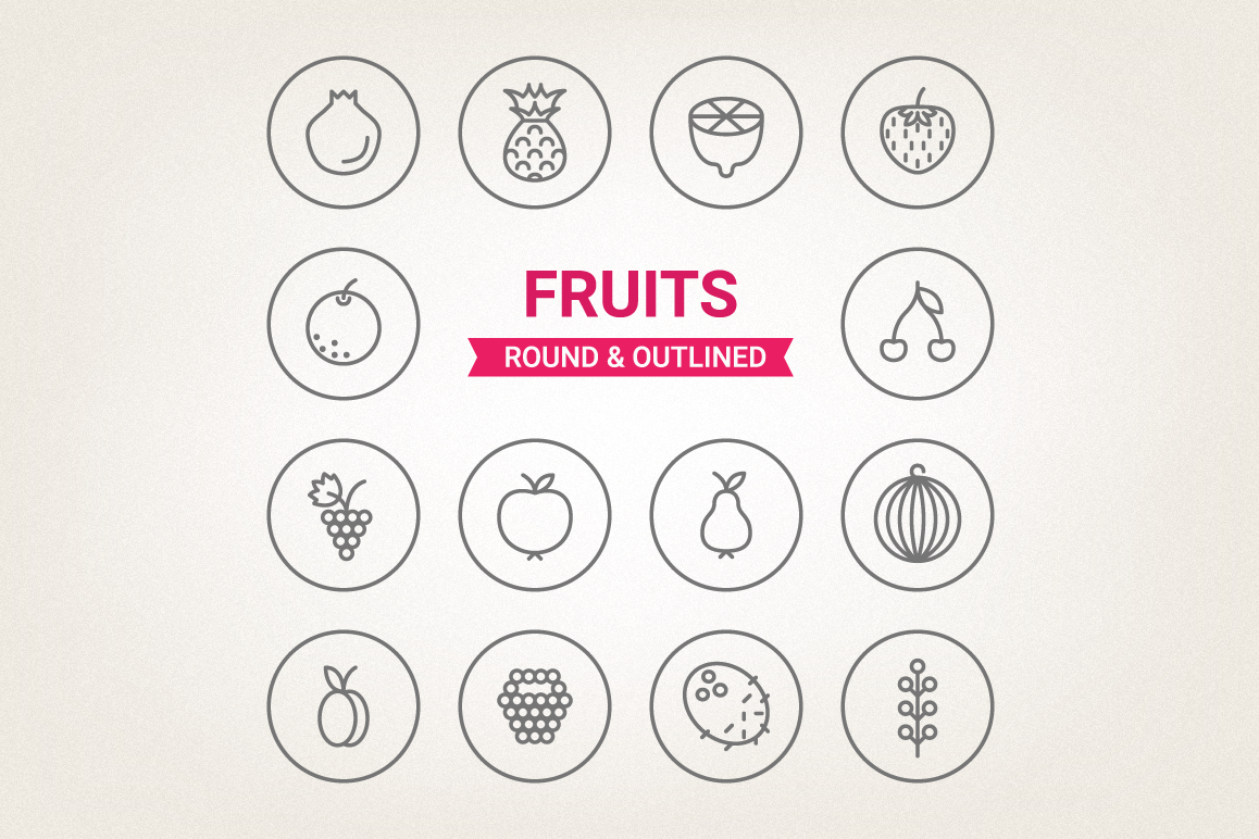 Circle Fruits Icons example image 1