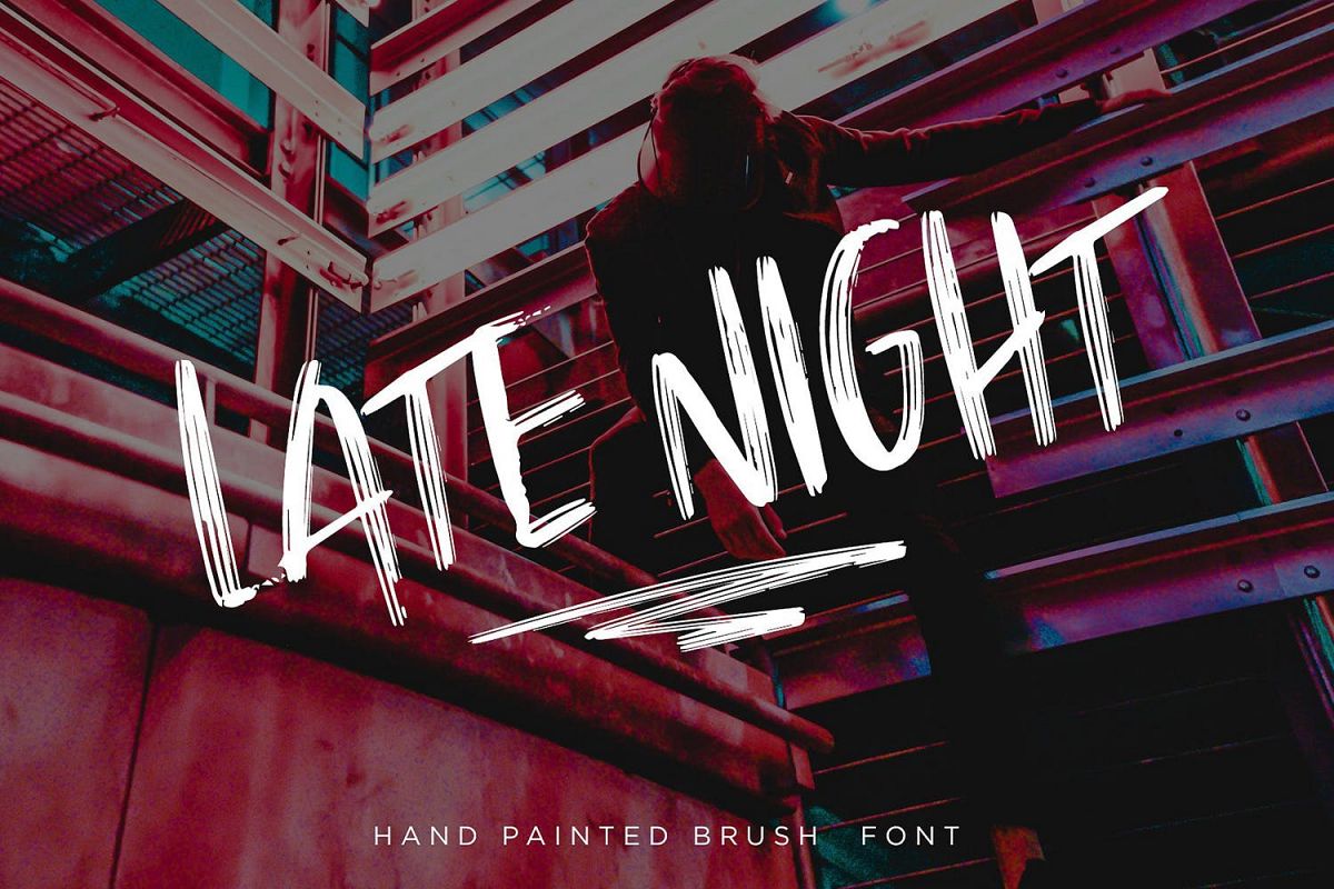 Late Night | Vibrant Brush Font example image 1