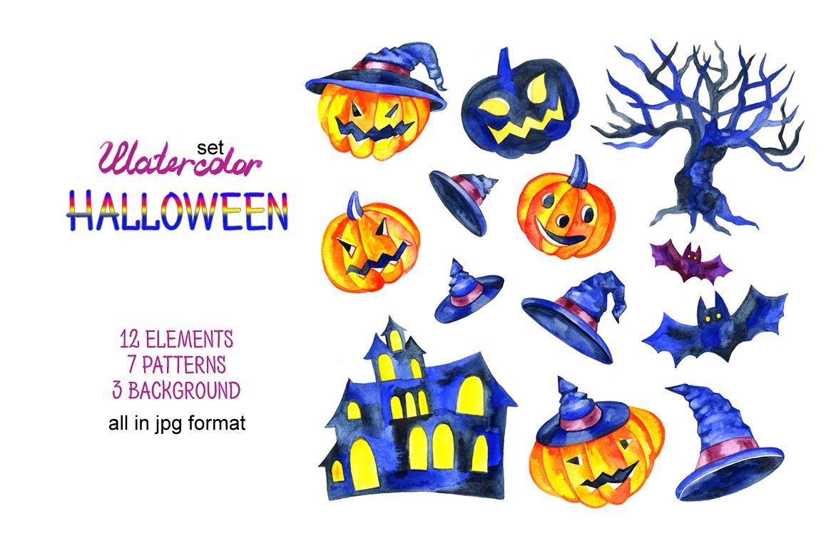Watercolor Halloween example image 1