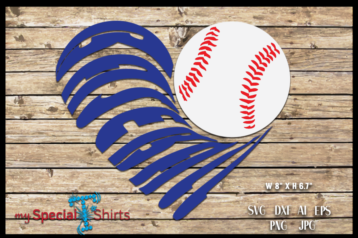Baseball Heart Cut Out SVG, DFX, EPS, JPG, PNG example image 1