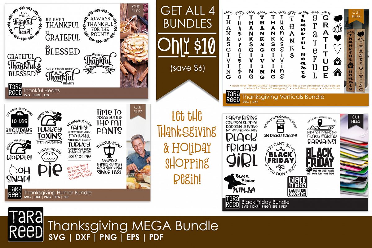 Thanksgiving MEGA Bundle - SVG and Cut Files for Crafters example image 1
