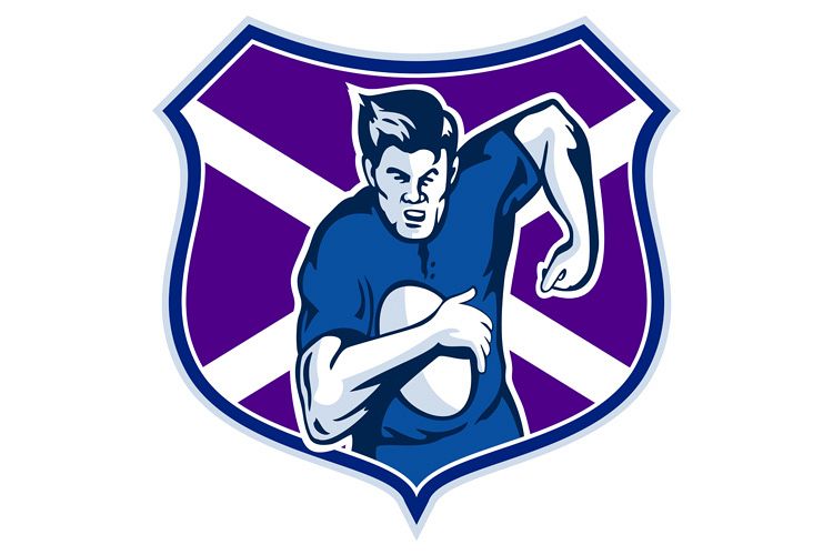 rugby player flag and shield of scotland example image 1