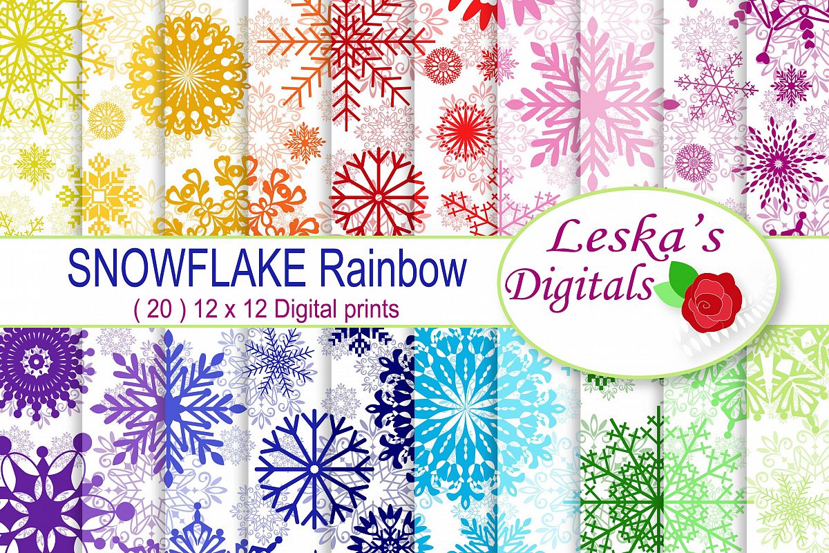 Winter Digital Paper Pack - Snowflake Patterns example image 1