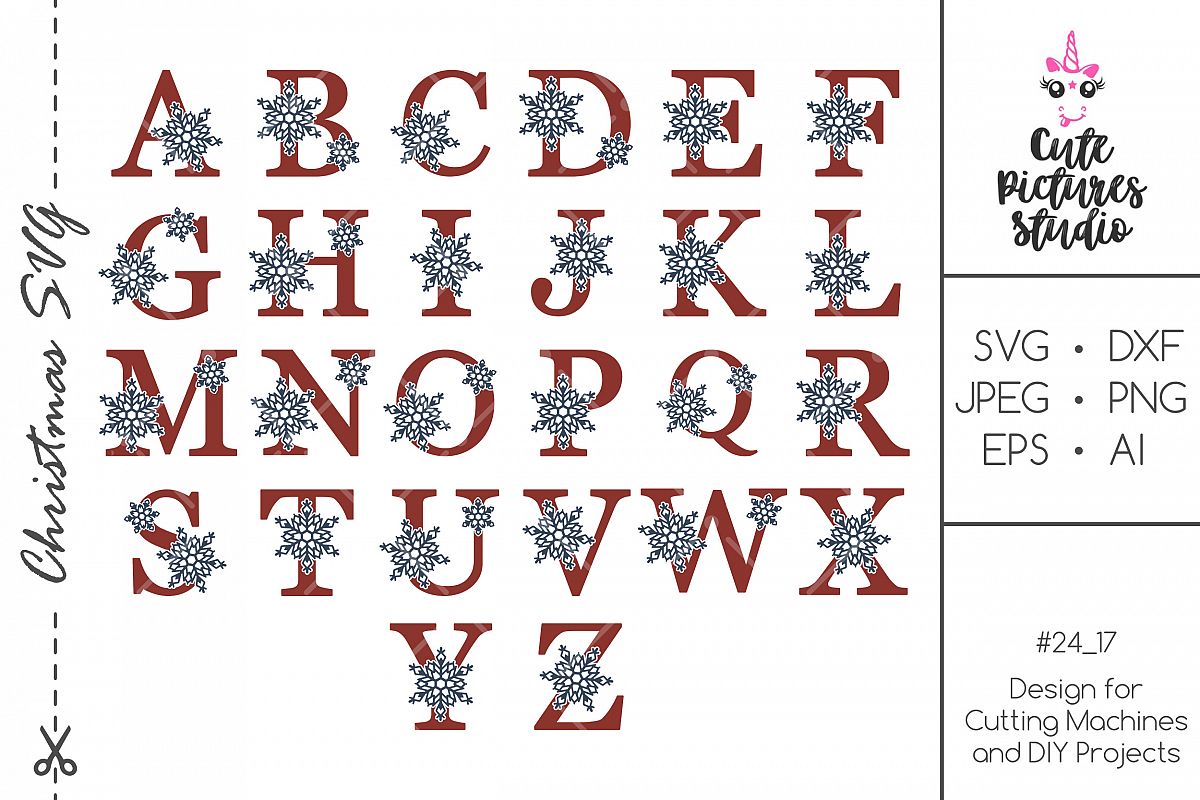 Download Christmas monogram svg. Xmas snowflake font SVG PNG ...