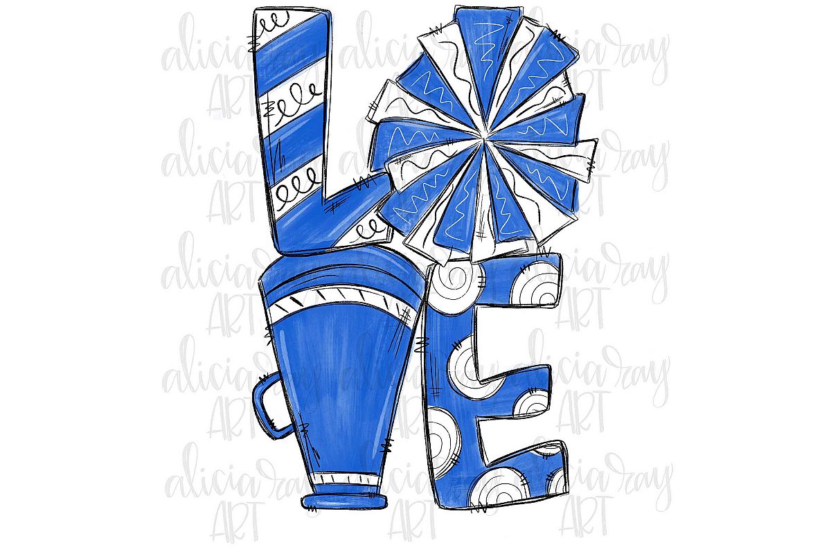 Cheer Love Royal Blue and White example image 1