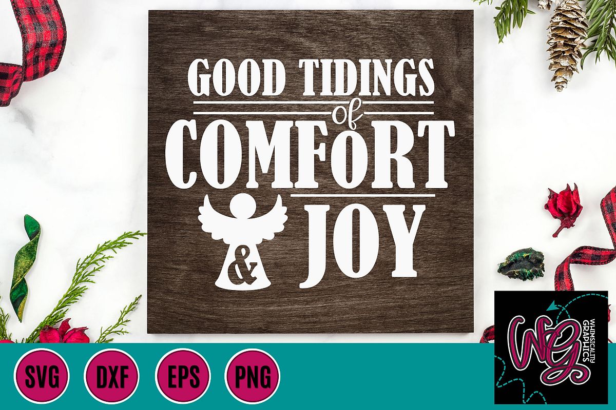 Good Tidings of Comfort and Joy Christmas SVG, DXF, PNG, EPS example image 1