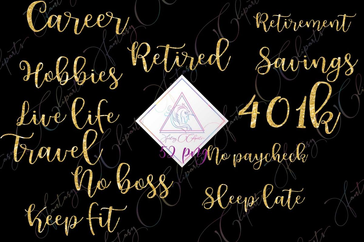Retirement Word Art Clipart example image 1