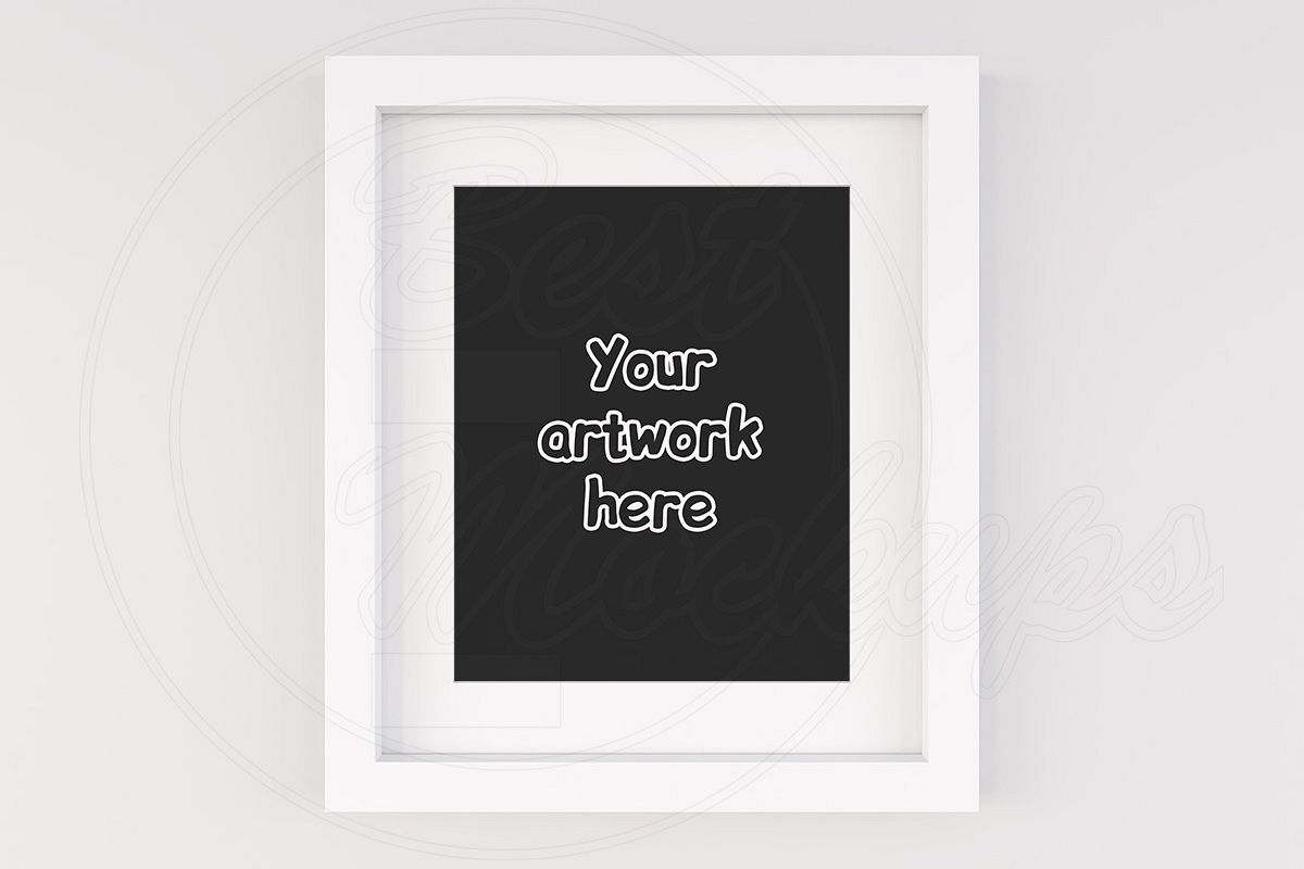 Basic white frame mockup with matt example image 1