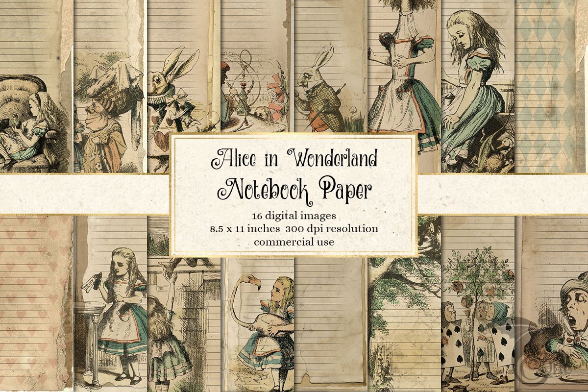 Alice in Wonderland Notebook Paper example image 1