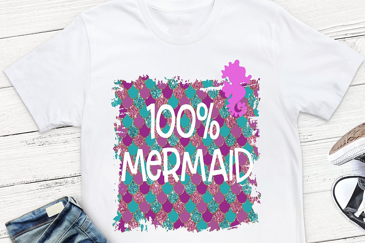100 Percent Mermaid Dry Shampoo Sublimation Design, example image 1