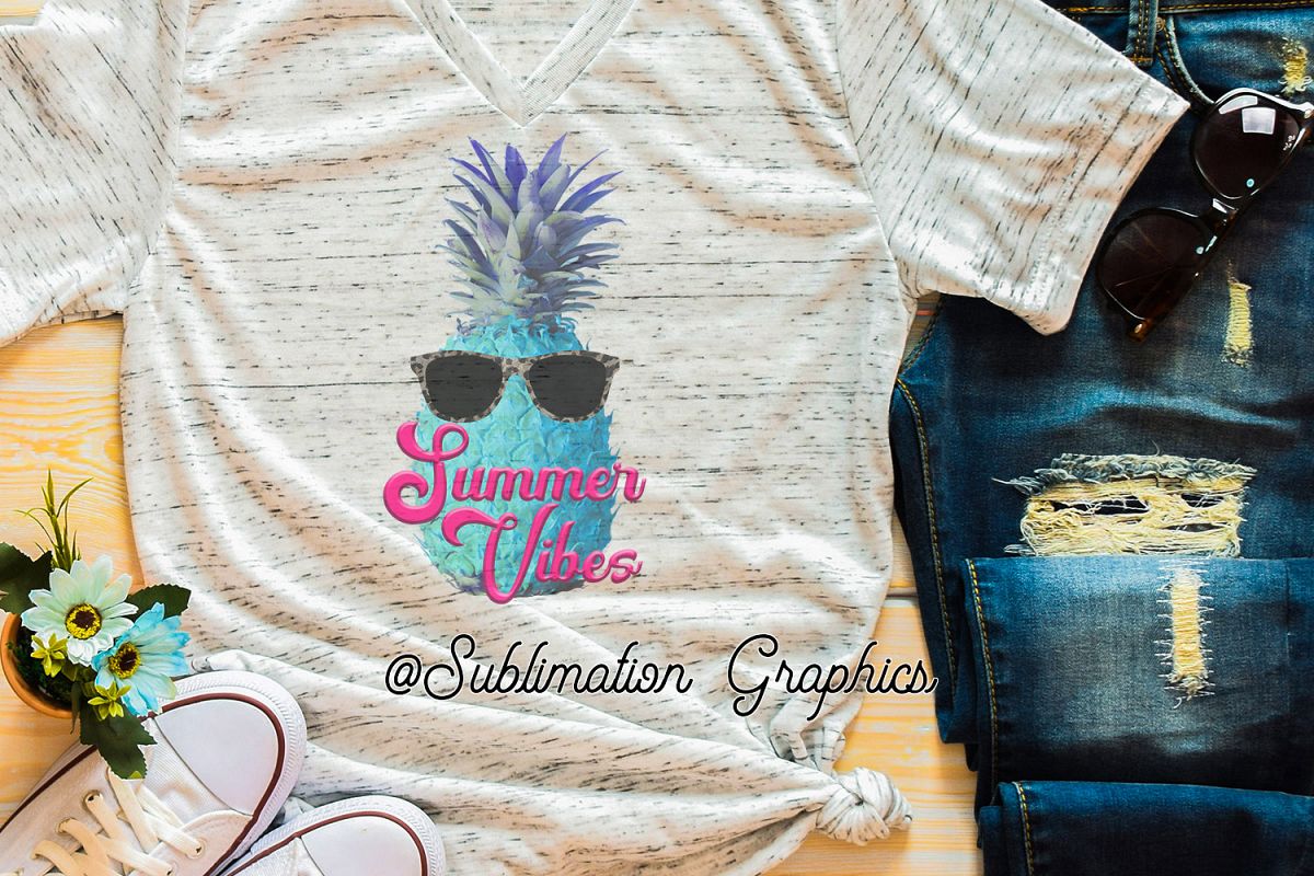 Summer Vibes Pineapple Sublimation PNG example image 1