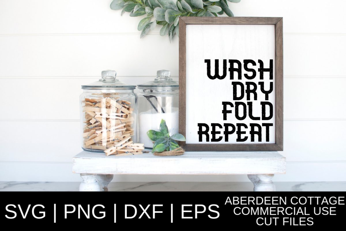 Wash Dry Fold Repeat Laundry 2 SVG| PNG | EPS | DXF example image 1