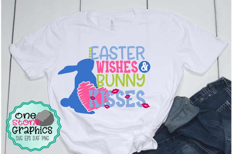 Easter wishes and bunny kisses svg,Easter svg,Easter svgs example image 1