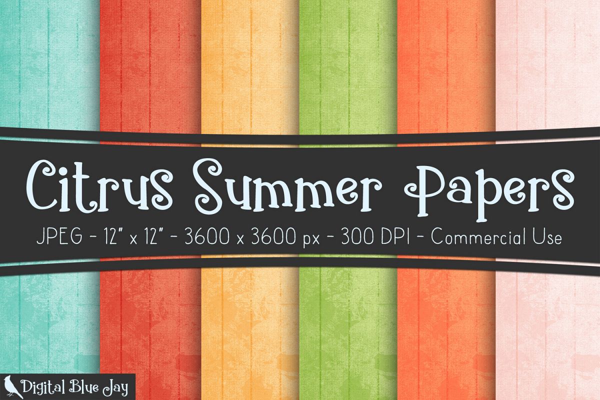 Digital Paper Textured Backgrounds - Summer Citrus example image 1