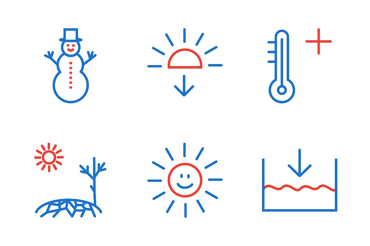 Set Of Weather And Season Icons example image 1