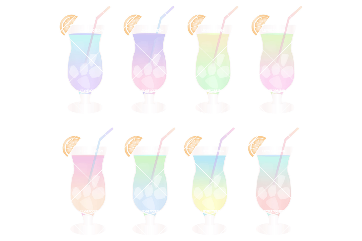 Tropical Cocktail Illustration Clipart example image 1