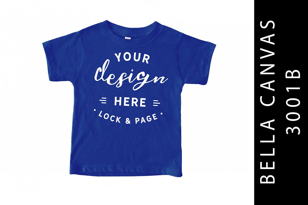 True Royal Kids Bella Canvas 3001B T-Shirt Mockup Toddler example image 1