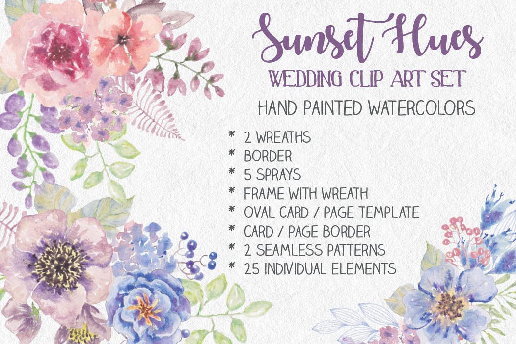 Wedding clip art set: Sunset Hues example image 1