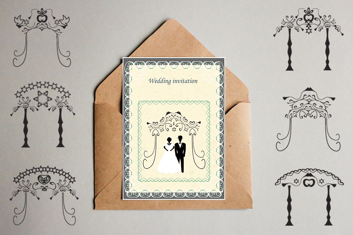 Wedding vintage arch set. The Jewish Hupa. Bride and groom example image 1