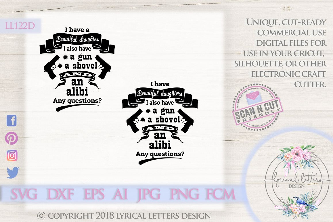 I Have a Beautiful Daughter Father's Day SVG LL122D example image 1