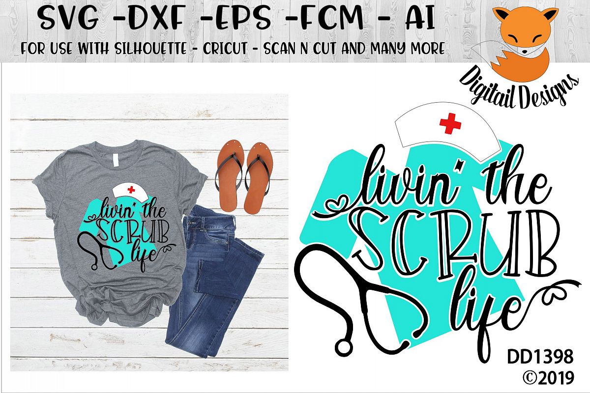 Livin' The Scrub Life Nurse RN SVG example image 1