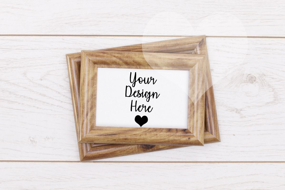 Styled Frame Mockup, Dark Oak Frame Mockup, Stock Photo example image 1