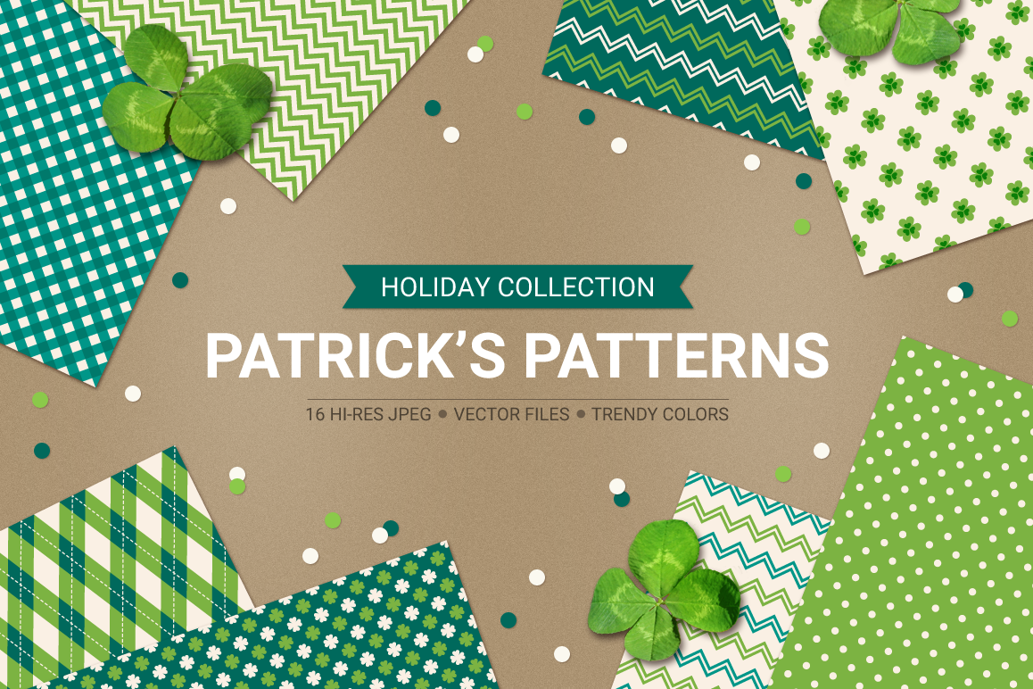 St. Patrick's Day Seamless Patterns - Set 1 example image 1