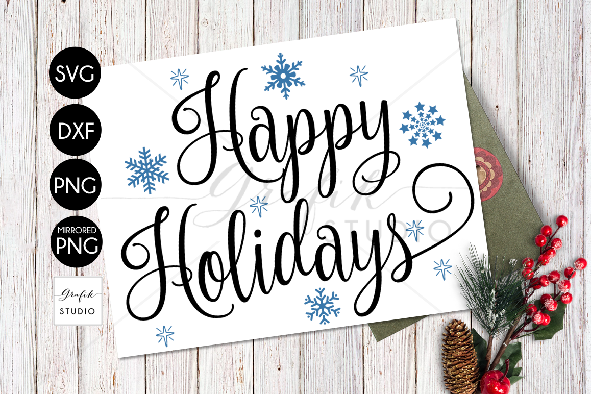 happy Holidays Christmas holiday SVG File, SVG CUT files ...