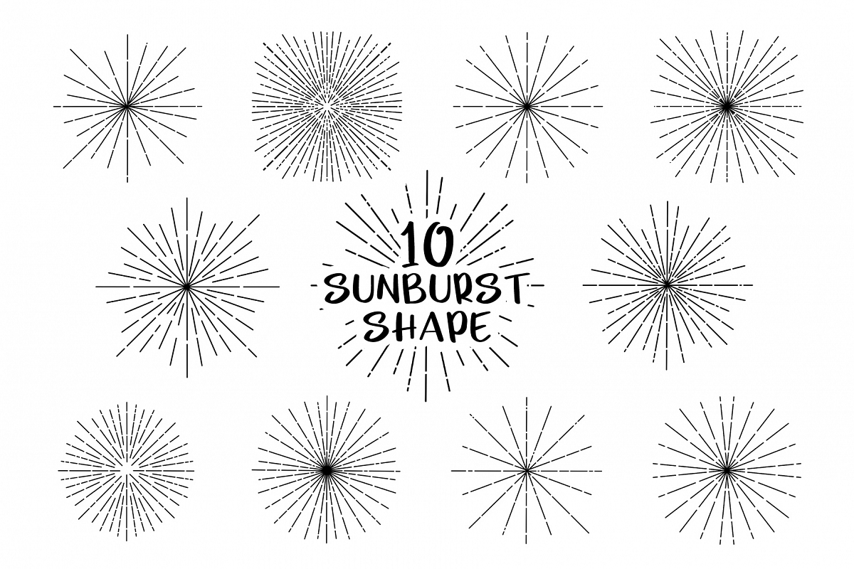 Sunburst Shape for Procreate example image 1