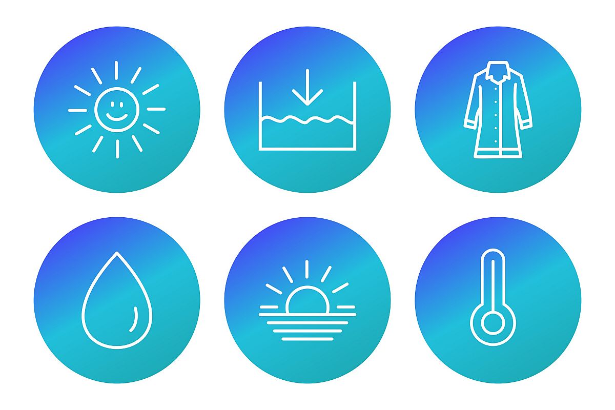 Set Of Weather And Season Icons example image 1